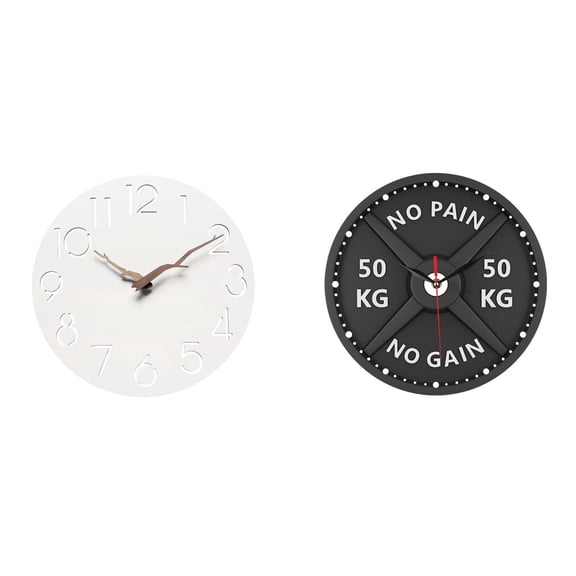 Kuntesetty Silent Decorative Wall Clock Ornament for Home Kitchen Office Study Room Gym Creative Easy to Read 3D Art Weight Lifting Bodybuilding Workout