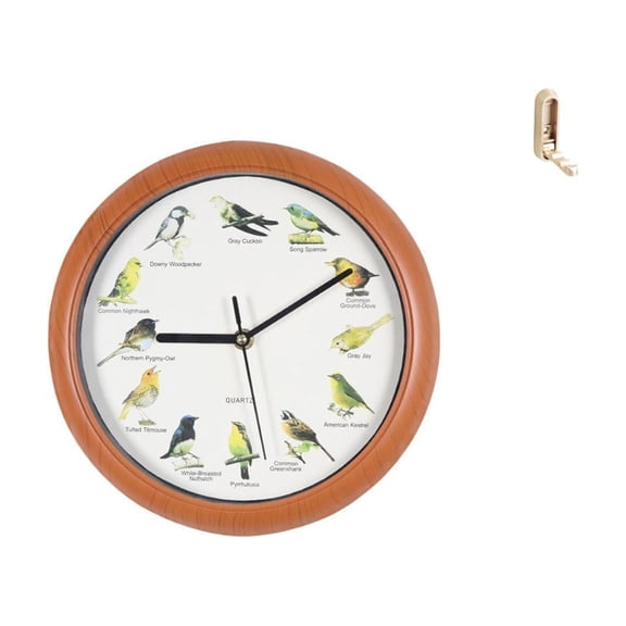 Kuntesetty Singing Bird Wall Clock Organizer Decorative Bird Clocks Hanging Clock Decor with Folding Wall Hook Clothes Hook Coat Hanger Towel Hook Foldable Hook for Kitchen Bathroom Closet