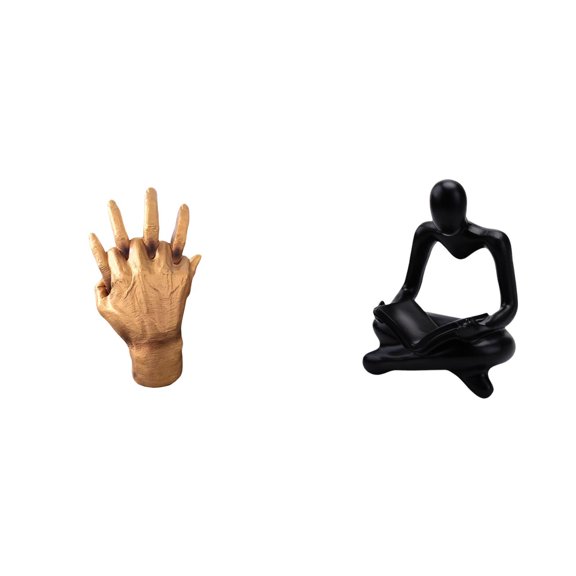 Kuntesetty Soulmate Lovers Hand Entwined Abstract Thinker Sculpture Creative Craft Figurine for Home Bedroom Living Room Shelf Tabletop Decor