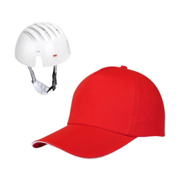 Kuntesetty Sports Bump Hat Baseball Bump Hat with Cap Insert Shockproof Summer Hard Cap for red