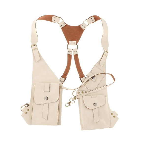 Kuntesetty Steampunk Shoulder Harness Bag Anti Wear for Short Trips Backpacking Fishing White