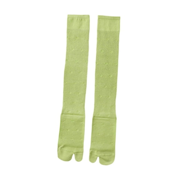Kuntesetty Summer Tabi Socks Breathable Extended Calf Socks for Women Comfortable Green