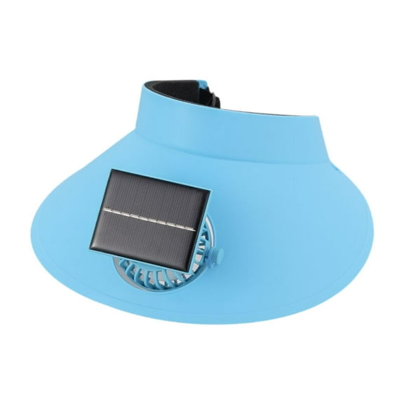 Kuntesetty Sun Visor Hat with Fan s Adjustable Sun Hat Wide Brim for Outdoor Sports Blue