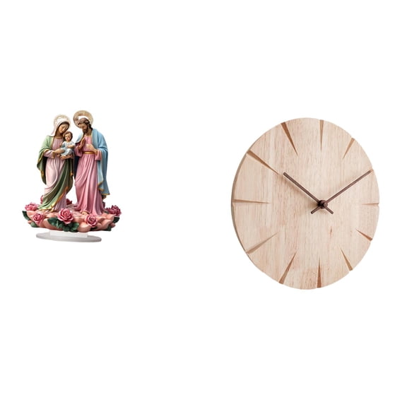 Kuntesetty Table Sign Acrylic Desktop Decor Solid Wood Wall Clock Round Wall Clock Wooden Wall Clock Creative Silent Non Ticking Waterproof Function Suitable for