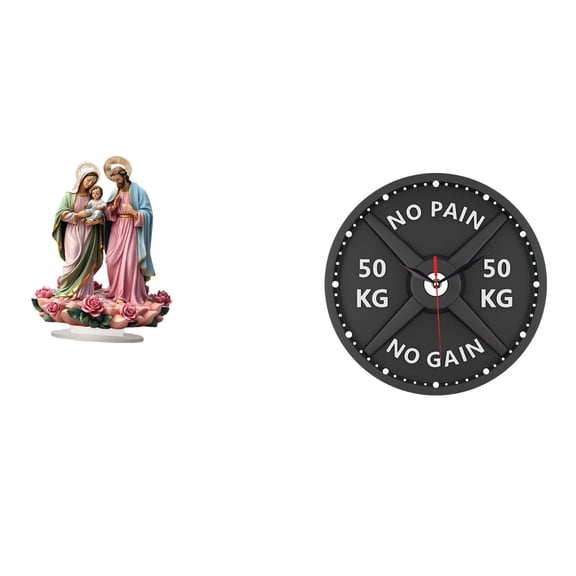 Kuntesetty Table Sign Acrylic Desktop Decor Wall Clock Barbell Gym Clock Bodybuilding Clock Silent Waterproof Creative Design Suitable for Home Office Living Roo