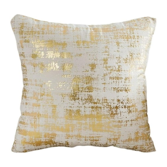 Kuntesetty Throw Pillow Cover 17x17 inch Cushion Case for Living Room Apartment Bedroom Beige Gold