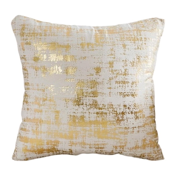 Kuntesetty Throw Pillow Cover 17x17 inch Cushion Case for Living Room Apartment Bedroom Beige Gold