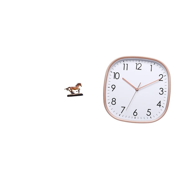 Kuntesetty Timeless Equine Artistry Modern Sculpture Figurine Collectible Ornament Horse Statue Digital Vintage Wall Clock Design for Elegant Living Room Dining Home Decor