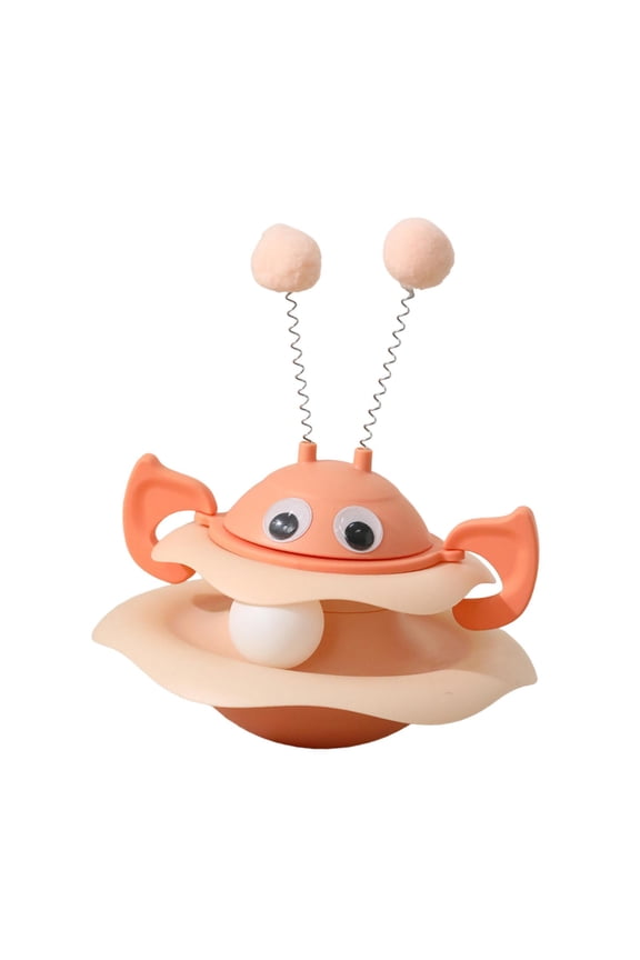 Turntable Cat Toy Amusement Self Play Funny Teaser for Medium and Small Cats Pink
