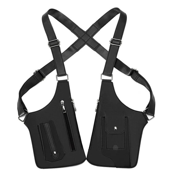 Kuntesetty Underarm Shoulder Bag Armpit Bag for Shopping Stage Performance Role Playing Black