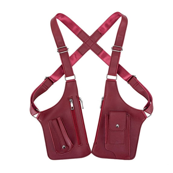 Kuntesetty Underarm Shoulder Bag Armpit Bag for Shopping Stage Performance Role Playing Red