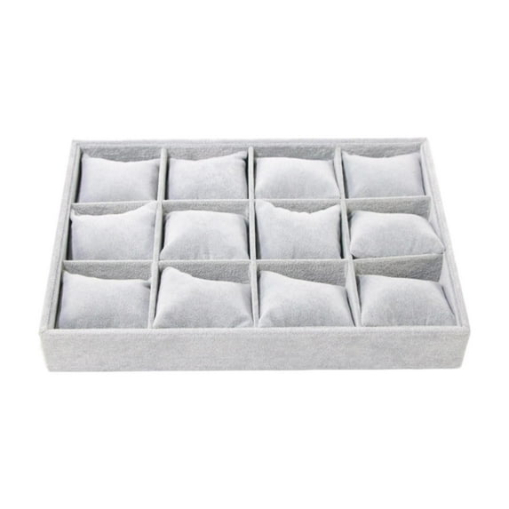 Kuntesetty Velvet Watch Jewelry Organizer Drawers Insert for Shelves Jewelry Exhibition Gray