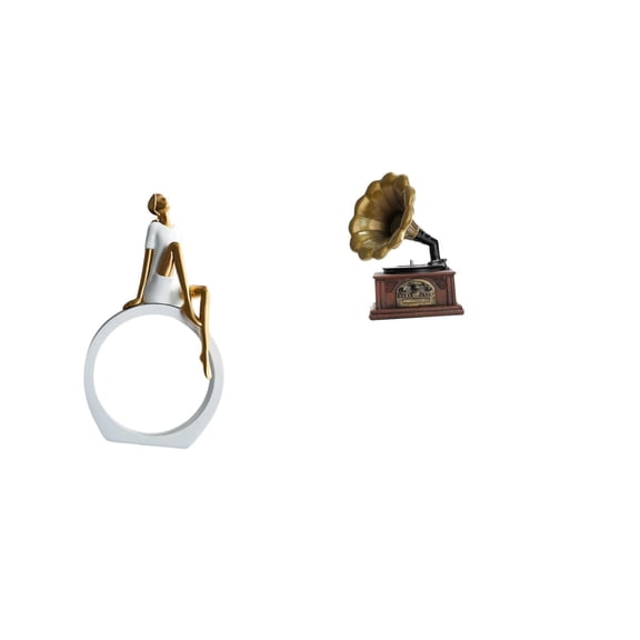 Kuntesetty Vintage Girl Figurine Resin Statue Collectible Women Sculpture Retro Ornament for Bedroom Bookshelf Housewarming Gift Abstract Centerpieces Versatile Decoration Valentine's Day