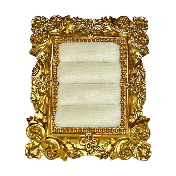 Kuntesetty Vintage Style Ring Holder Decor Jewelry Organizer for Ceremonies Living Room White