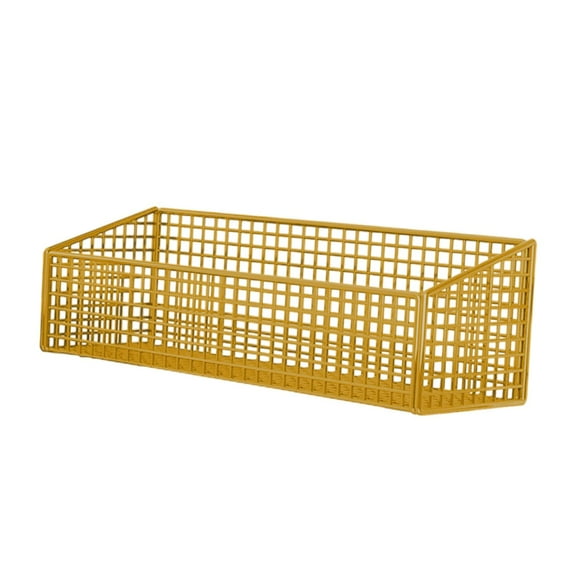 Kuntesetty Wall Mount Wire Basket Food Storage Kitchen Storage for Ginger Egg Vegetable Gold L