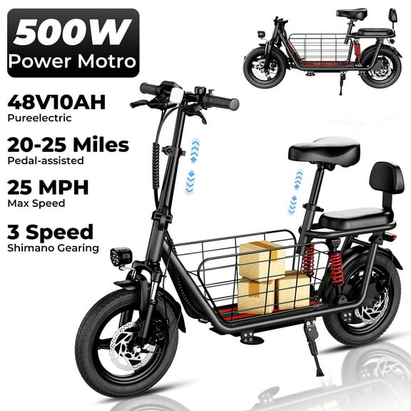 Kunyun 14" E-Scooter - 500W/25mi, 265LB Load, Perfect for Commuting & Campus Rides