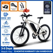 Kunyun 26" Electric Mountain Bike for Adults - 350W Motor, 35-70 Mile Range, 7-Speed ​​Transmission, Multi-Function Full-Color LCD Meter Cream
