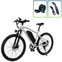 Kunyun 26" Electric Mountain Bike for Adults - 500W Motor, 35-70 Mile Range, 7-Speed ​​Transmission, Multi-Function Full-Color LCD Meter Cream