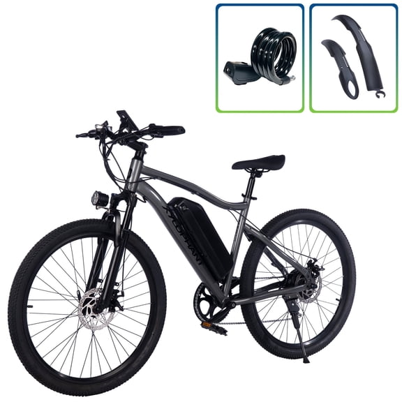 Electric Bike for Adults, 26" Commuter Ebikes with 5-Level Pedal Assist & 7-Speed Gears, 22MPH, 500W Motor, 375Wh Battery, 50 Miles, Lockable Suspension Fork, Lightweight Electric Mountain Bicycles.