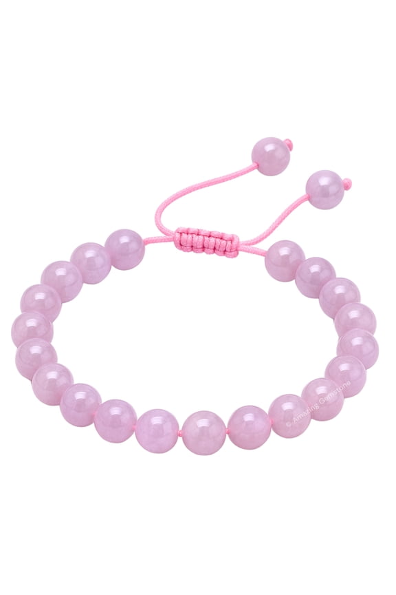 Kunzite Crystal Bracelet - 8mm Beaded Bracelet and Healing Stones