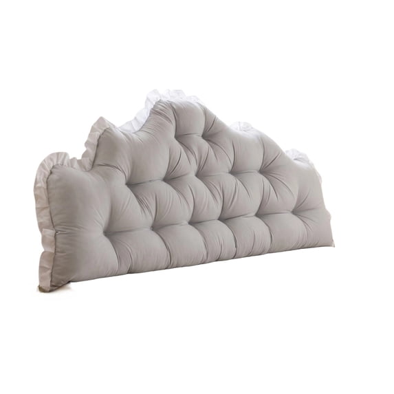 Kuokaa Dorm Headboard Pillow Crown Shape Long Reading Rectangular Headboard Pillow Backrest Support Cushion for Sitting in Bed Daybed Pillows Soft(Gray)