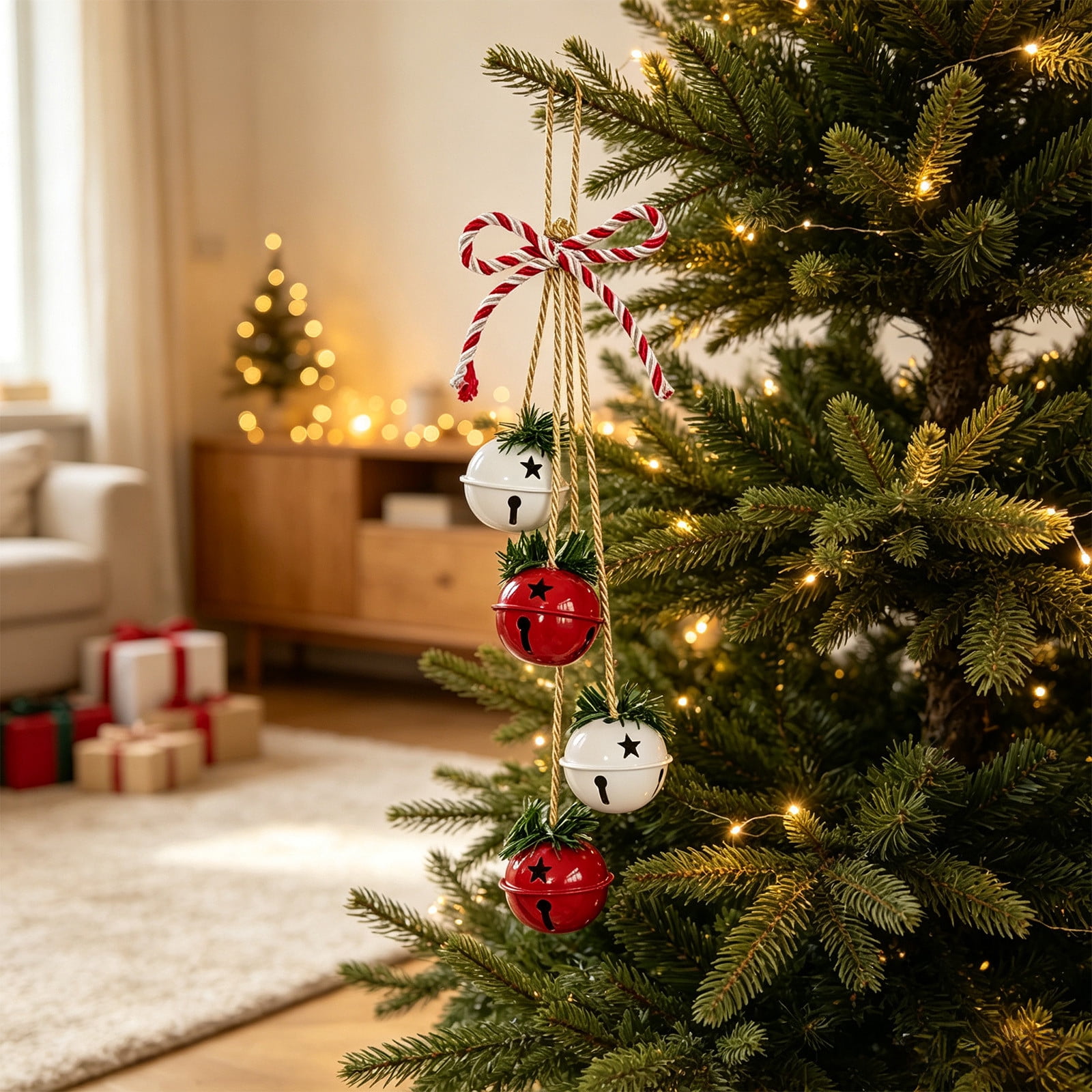 Xmas Ropes Kuokaa Christmas Rope Bell Hanging Decoration, Rope and Iron Bell ...