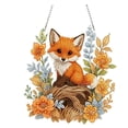 thumbnail image 1 of Kuokaa Fall Diamond Art Hanging Ornament Kit, DIY Autumn Gem Painting Suncatcher with Sparkling Plastic Gems, Printed Pattern and Hanging Cord, Window and Wall Decor (Fox), 1 of 7
