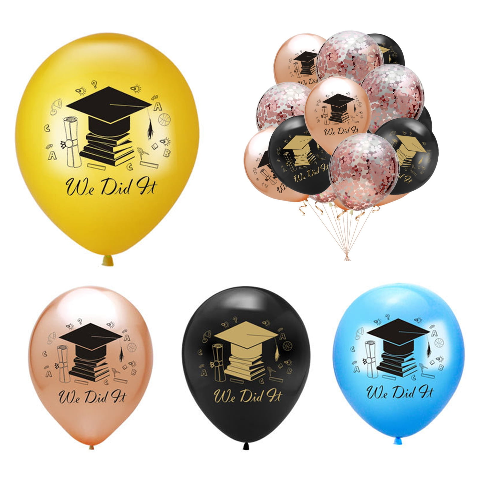Kuorak 10Pcs 12-inch Leak-proof Graduation Balloons We Did It Letter ...