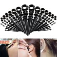 Kuorak 50Pcs Ear Expander Double ORings Flared Tunnels Threepiece