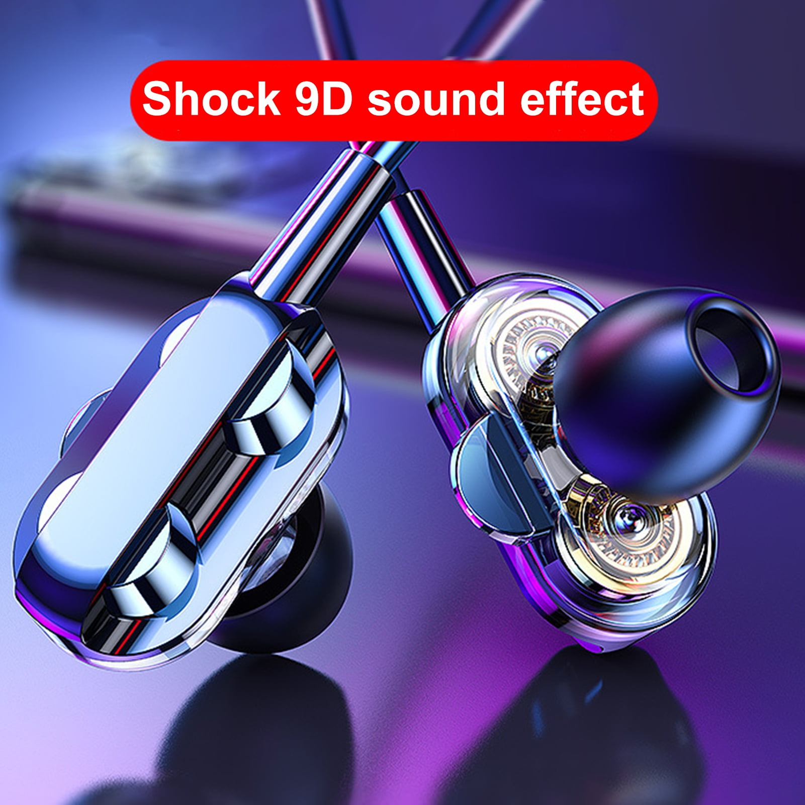 Kuorak A4 Universal Wire Control Double Moving Coil Subwoofer Earphone