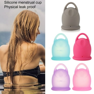 Kuorak Menstrual Cup with Pull Ring Ergonomic Design Flexible Leak-proof Easy Removal Tampon Pad Alternative Reusable Soft Silicone First Period Cup for Girls Women