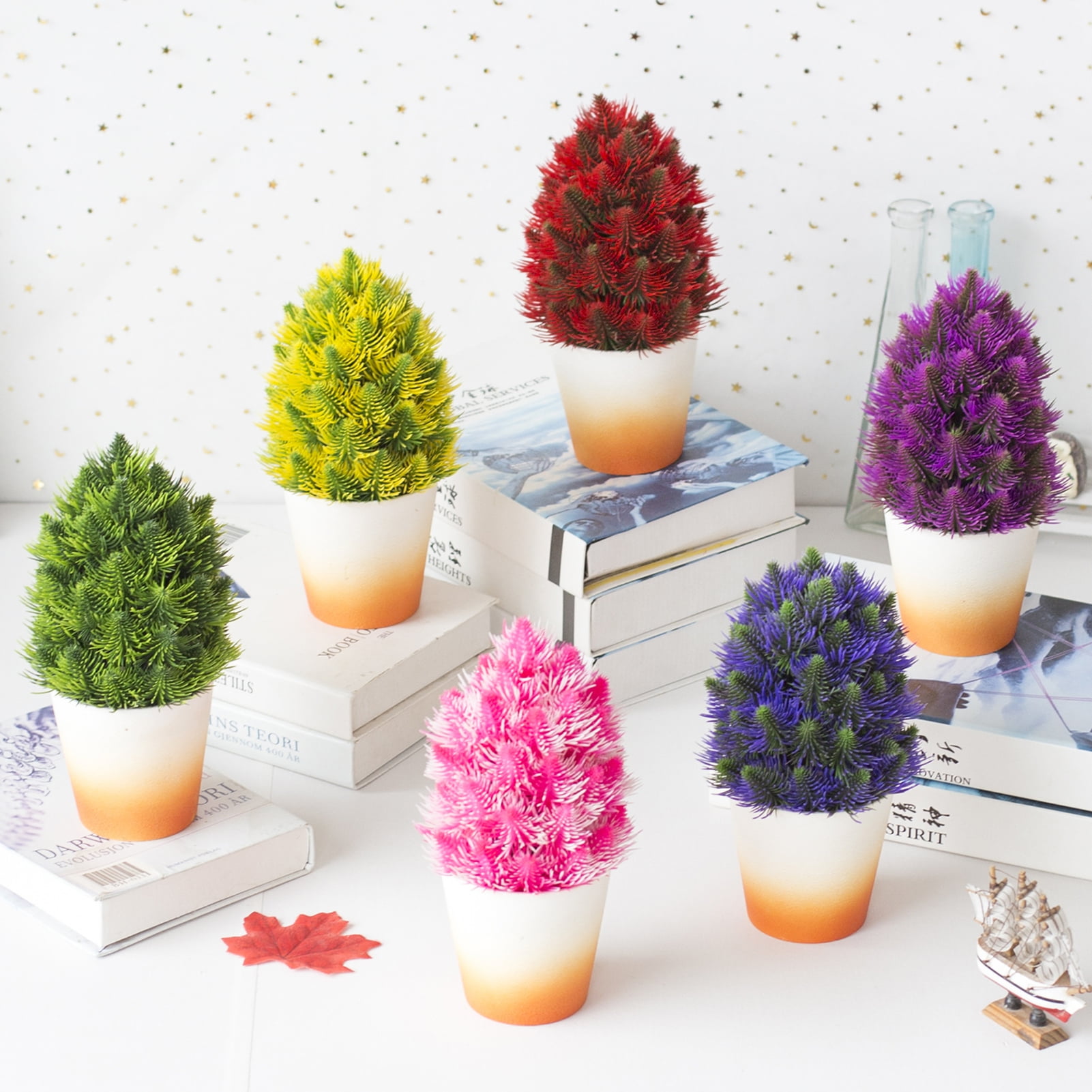 Kuorak Simulation Topiary Tree Christmas Tree Easy to Care Plastic