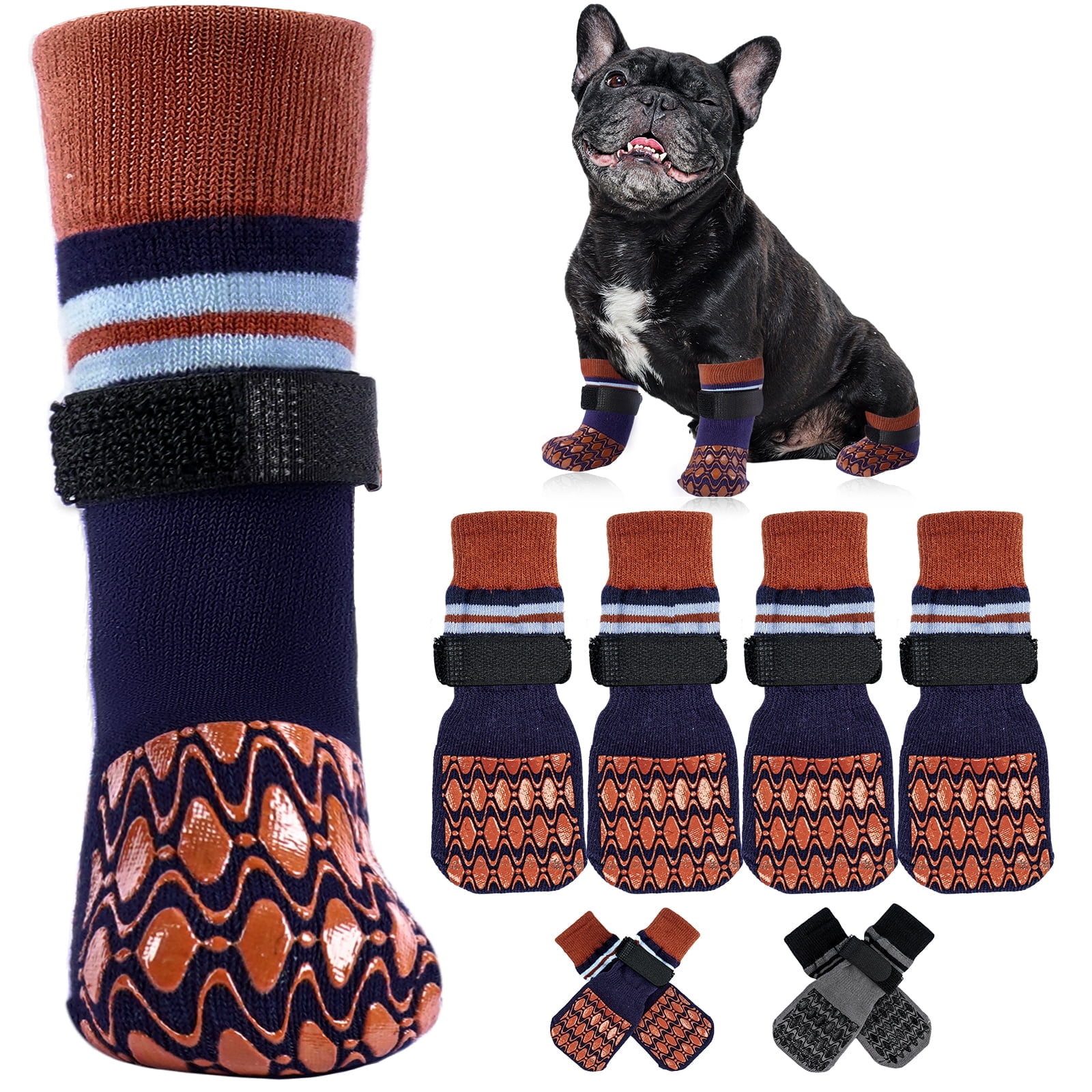 Kuoser Anti-Slip Dog Socks XS, Double-Sided Traction, Paw Protector for ...