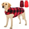 thumbnail image 1 of Kuoser British Style Plaid Dog Winter Coat, Windproof Cozy Cold Weather Jacket for Dogs, Red, XXXL, 1 of 8