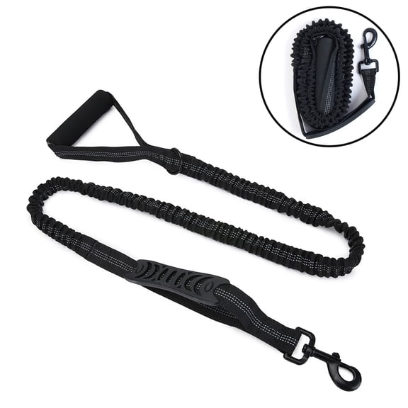 Kuoser Bungee Dog Leash Elastic Leads Rope Reflective Cord Training Dog Leads Rope Retractable Leash Nylon Round Rope Handle Leash for Medium and Large Dogs