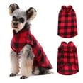 thumbnail image 1 of Kuoser Classic Plaid Dog Fleece Vest, Soft Stretch Sweater for Dogs, Red, S, 1 of 10
