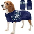 thumbnail image 1 of Kuoser Dog Cat Sweater, Holiday Christmas Snowflake Pet Warm Knitwear, Blue, L, 1 of 8