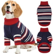 Kuoser Dog Cat Sweater Pet Warm Winter Clothes Knitwear for Dogs, Blue, M