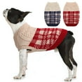 thumbnail image 1 of Kuoser Dog Cat Sweater, Warm Puppy Plaid Knitwear Jumper with Knitting Pattern, Soft Cotton Doggie Hoodie Winter/Autumn Pet Pullover Shirt for Small and Medium Dogs Cats, Red & Blue, 1 of 8