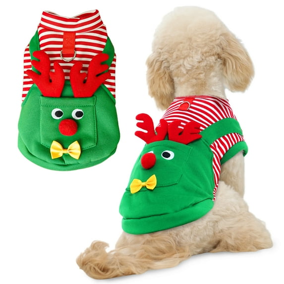 Kuoser Dog Christmas Costume, Cute Pet Holiday Clothes Funny Puppy Cosplay Outfit, L