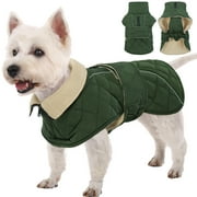 Kuoser Dog Coat Warm Dog Winter Jacket for Small Medium Large Dogs, Green, M