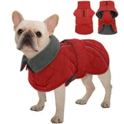 Kuoser Dog Coat Warm Dog Winter Jacket for Small Medium Large Dogs, Red, M