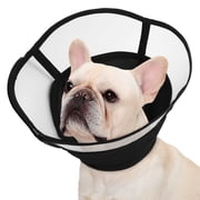 Kuoser Dog Cone Collar, Soft Adjustable Elizabethan Recovery Cone for Dog, Black, M