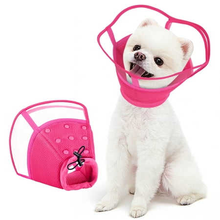 Kuoser Dog Cone Collar, Soft Adjustable Elizabethan Recovery Cone for Dog, Pink, S