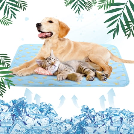 Kuoser Dog Cooling Mat, Self Cooling Pad for Dogs Cats, Breathable & Washable Blue, S