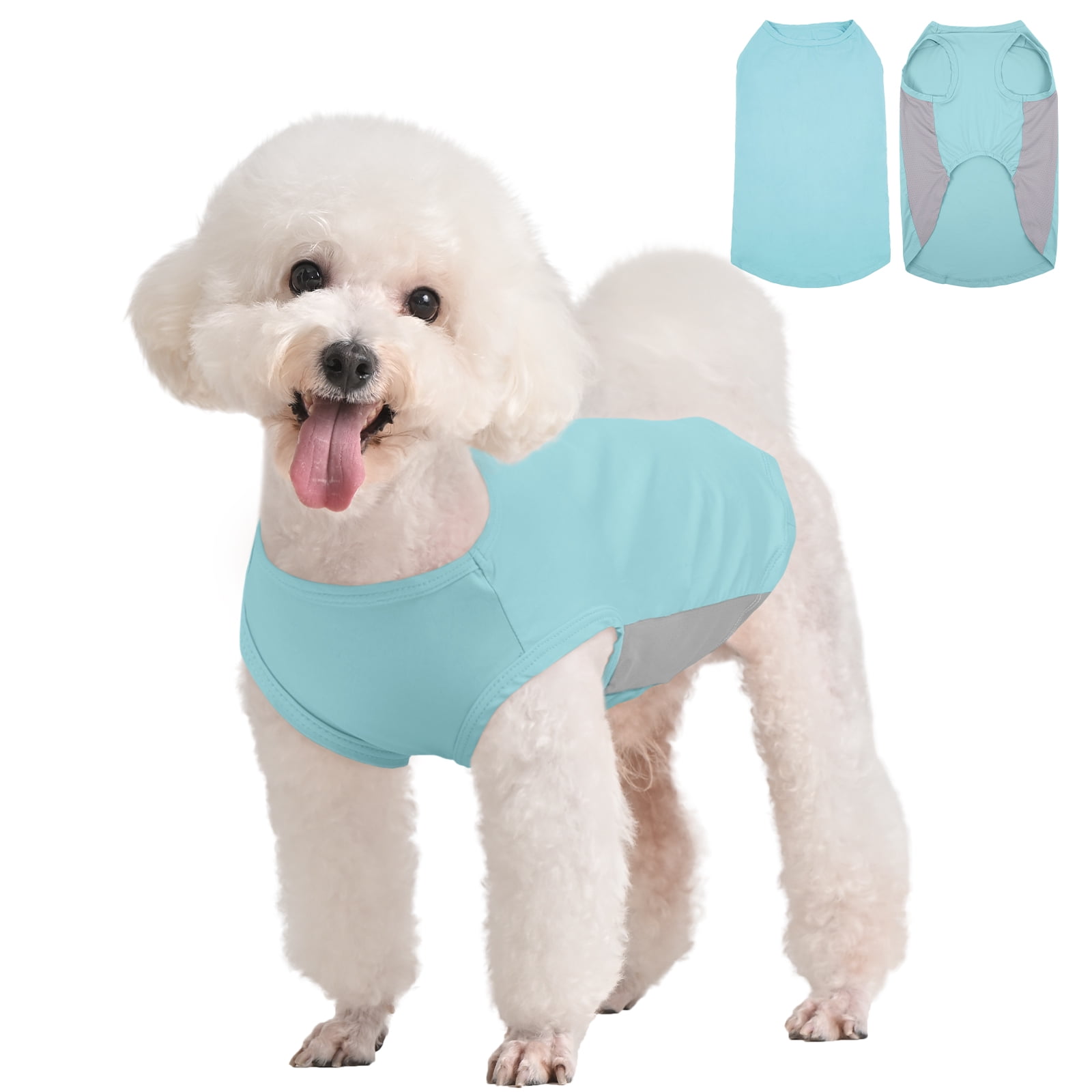 Kuoser Dog Cooling Shirt Breathable Soft Dog Cooling Vest for Summer, Blue, XS