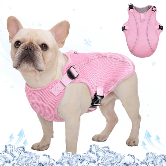Kuoser Dog Cooling Vest, Breathable Mesh Ice Vest for Dogs, Cooling Jacket for Pet, Pink, medium