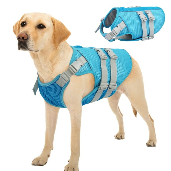 Kuoser Dog Cooling Vest, Breathable Mesh Cooling Jacket for Dog, Blue, XXL