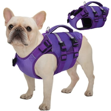 Kuoser Dog Life Jacket, High Flotation Dog Life Vest for Swimming Boating, Purple, XS