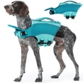 thumbnail image 1 of Kuoser Dog Life Jacket, Dog Life Vest with High Flotation for Swimming Boating, Pet Safety Life Preserver for Small Dogs, Green, XS, 1 of 9